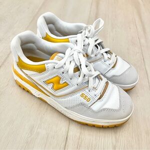 New Balance White and Yellow Sneakers
